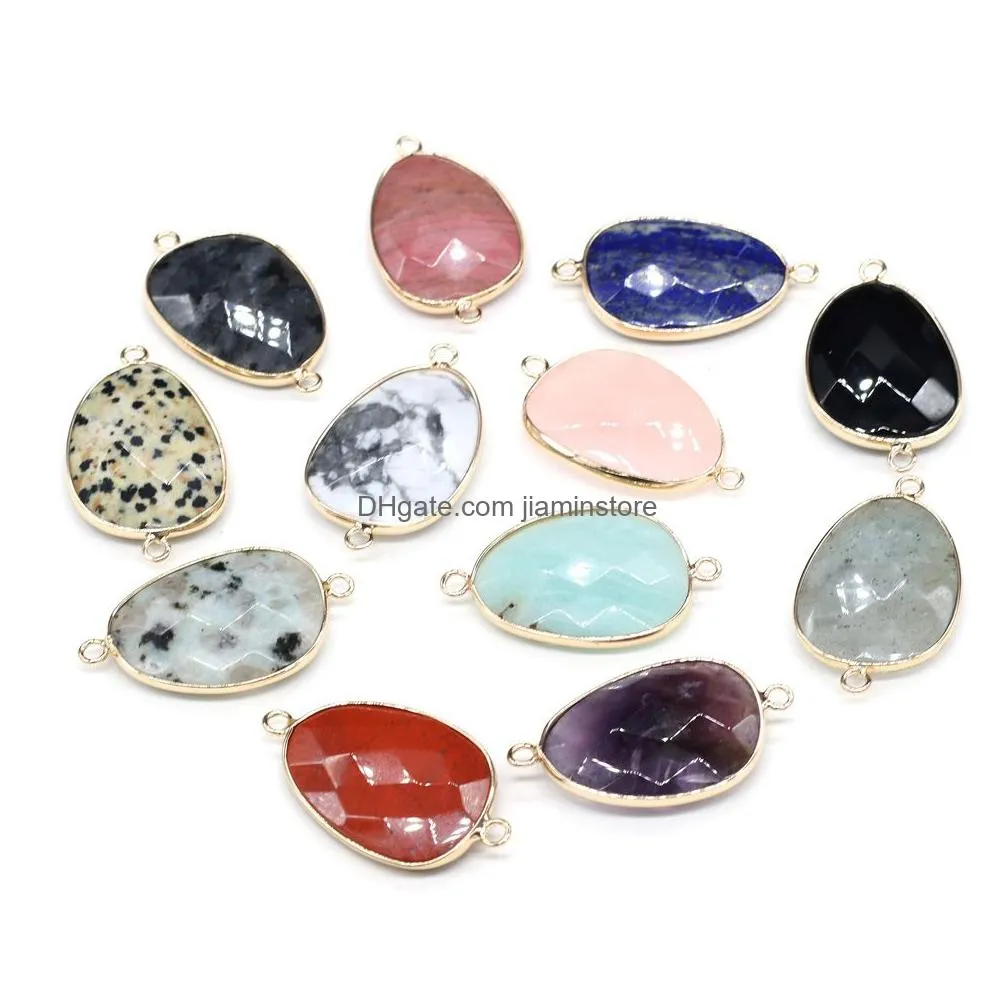 natural stone irregular rose quartz lapis lazuli amethyst pendant charms diy for druzy bracelet necklace earrings jewelry making