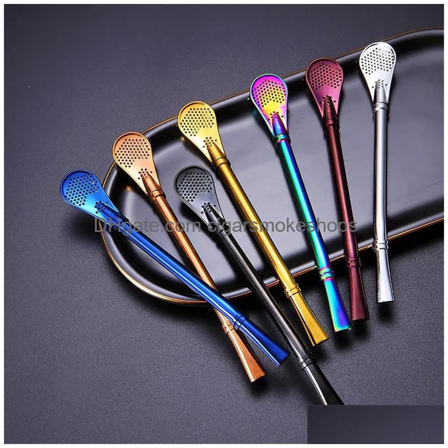 drinking straw stainless steel yerba mate straw gourd bombilla filter spoons reusable metal pro tea tools bar accessories jk2006kd