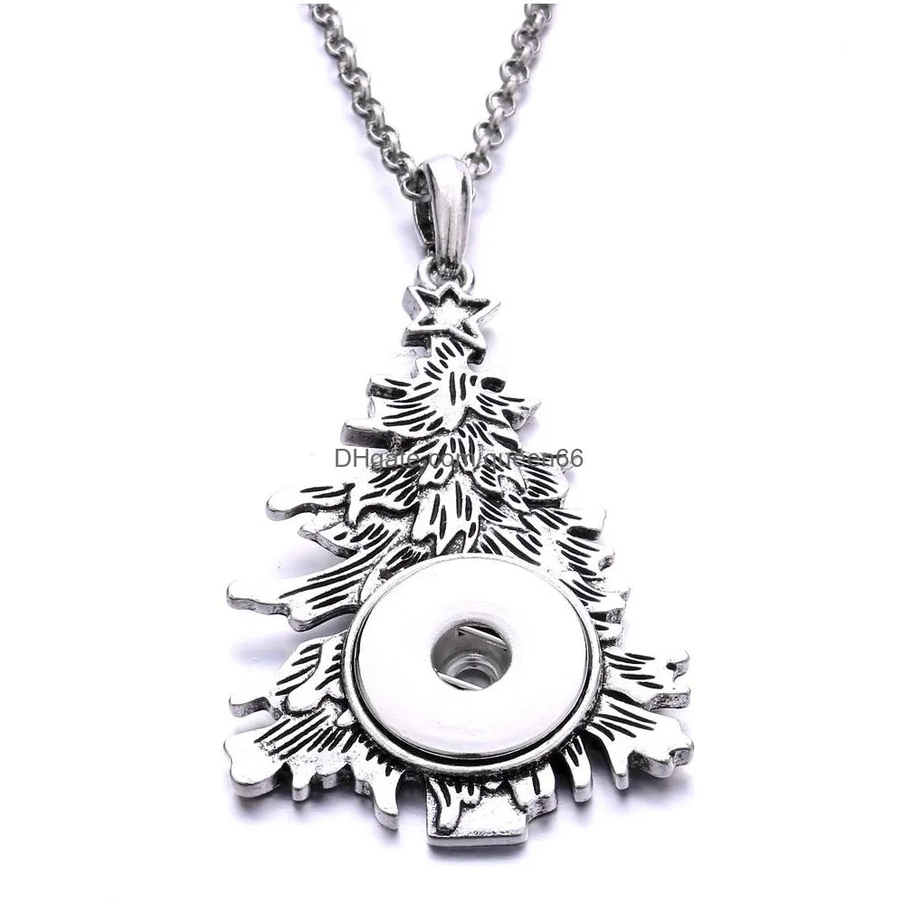 fashion tree of life crystal snap button necklace 18mm ginger snaps buttons charms with stainless steel chain necklaces for women