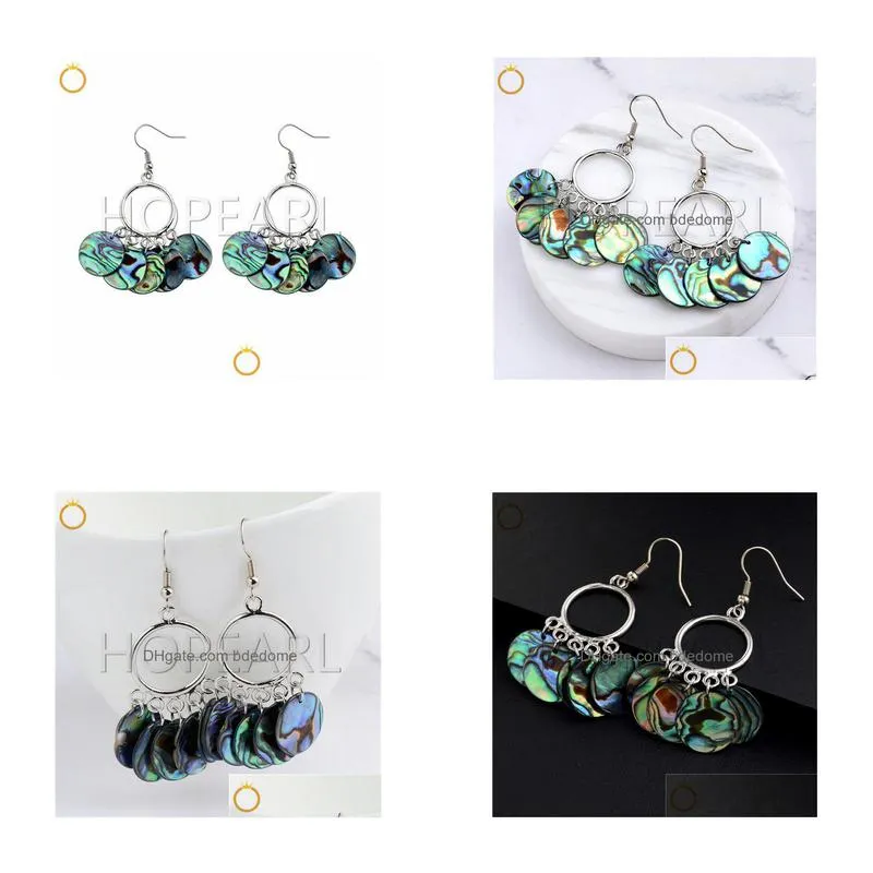 beach jewelry abalone paua shell earrings hoop with shells dangle chandelier earrings for women 5 pairs