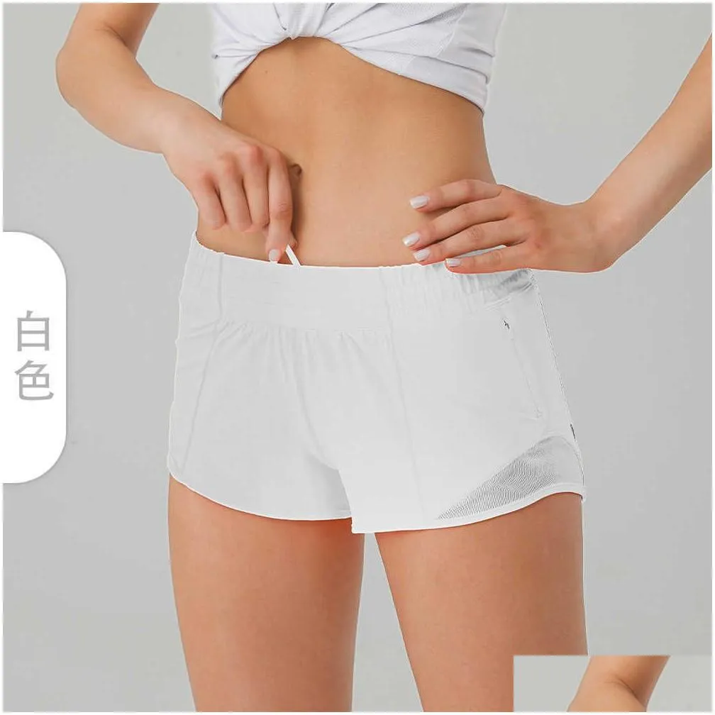 lu-248 summer yoga  shorts breathable quick drying sports underwear womens pocket running fitness pants princess sportswear gym