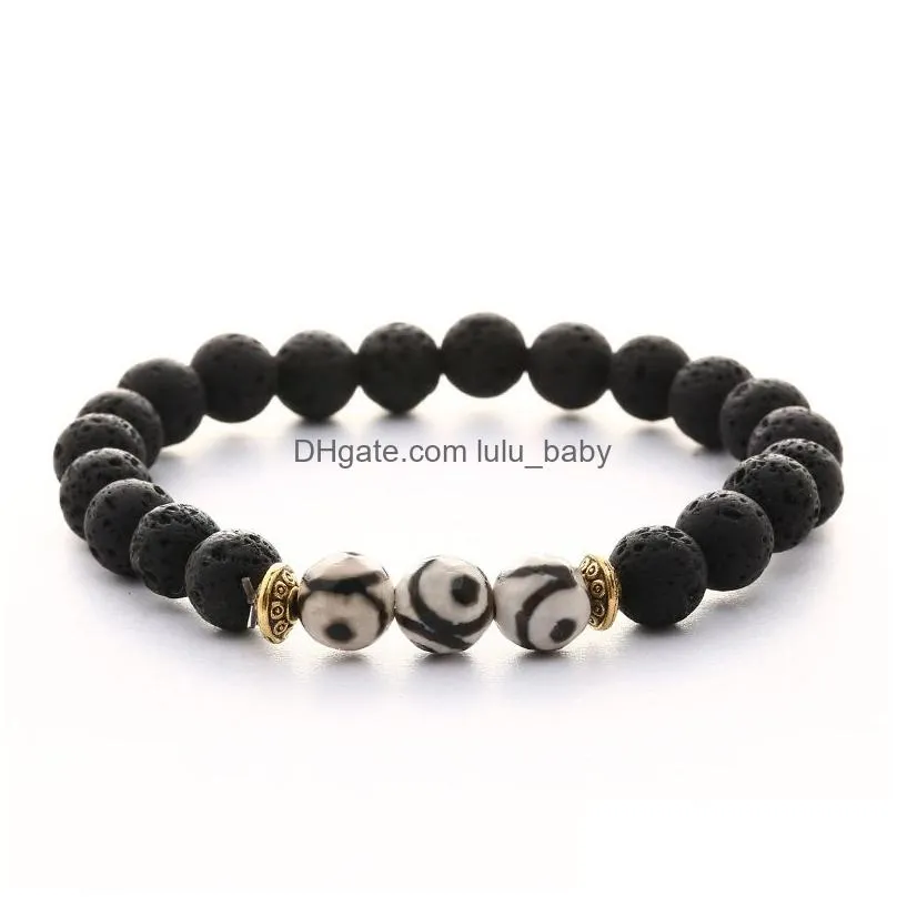 natural lava stone colourful bead bracelet diy volcano essential oil diffuser bracelet for women men jewelry