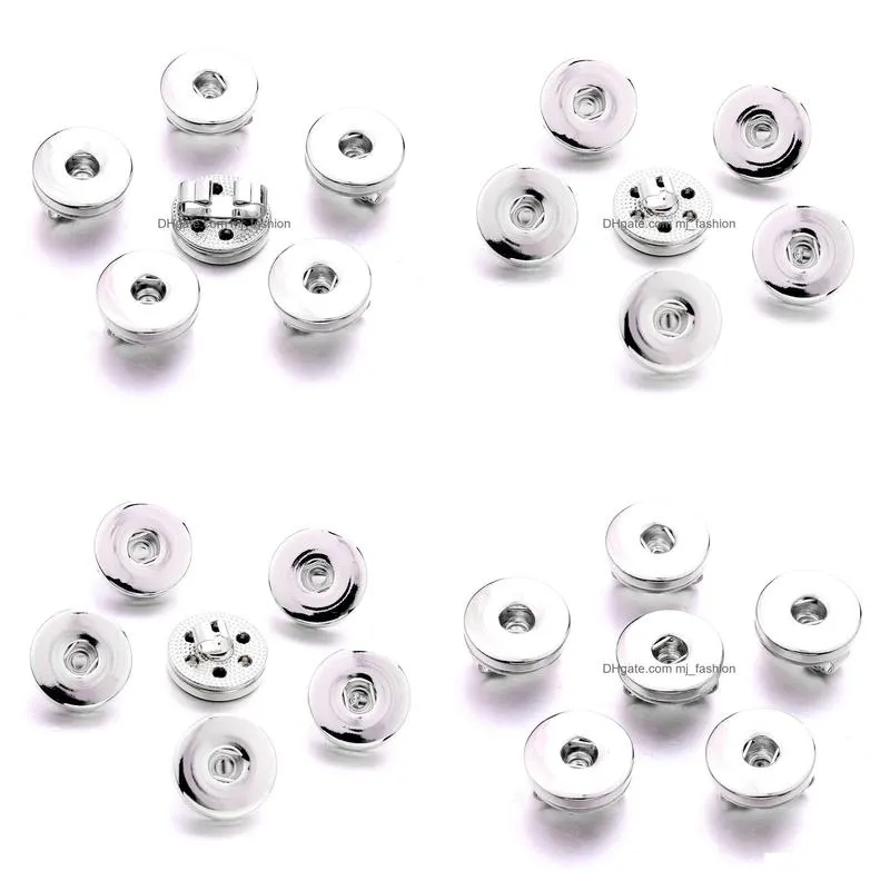 silver metal 18mm ginger snap button base charms for diy snaps leather bracelet jewelry making accessorie
