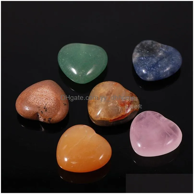 natural stone 16x6mm heart ornaments chakra reiki healing quartz mineral tumbled gemstones hand home decor