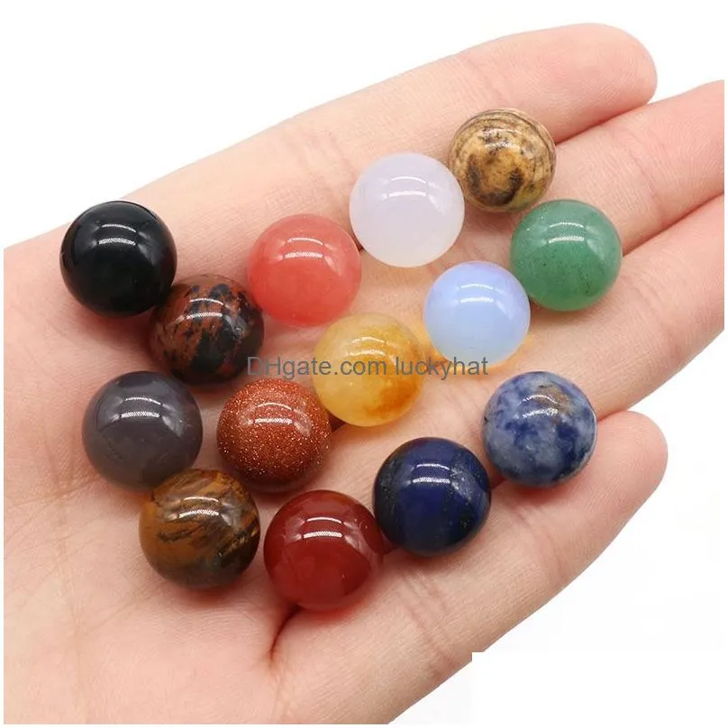 12mm non porous ball statue natural stone carved decoration quartz hand polished healing crystal reiki trinket gift room ornament