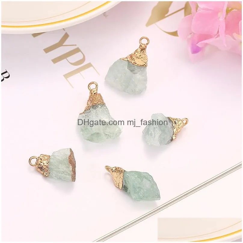 natural crystal irregular rough stone pendants charms rose quartz amethyst pendant for necklace jewelry