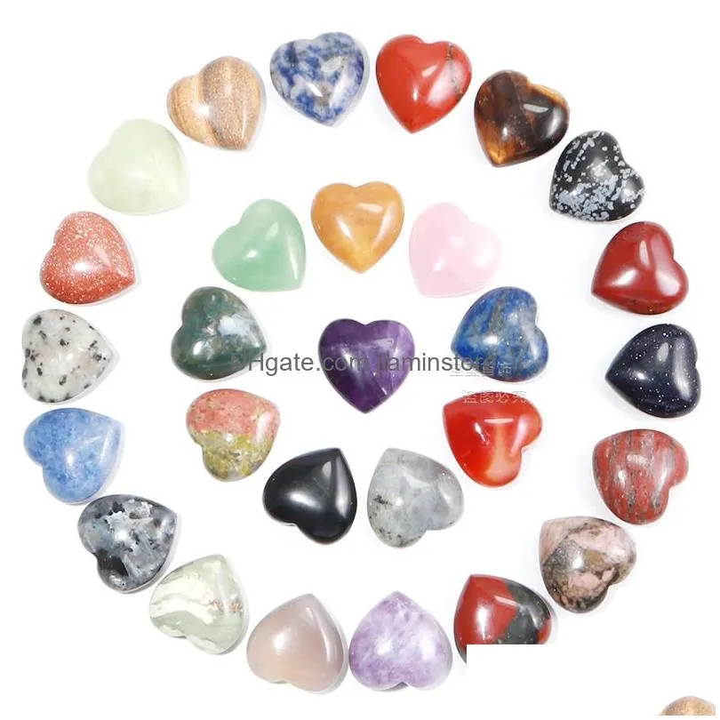 20x10mm love hearts natural crystal stone craft ornaments rose quartz healing crystals energy reiki gem living room decoration