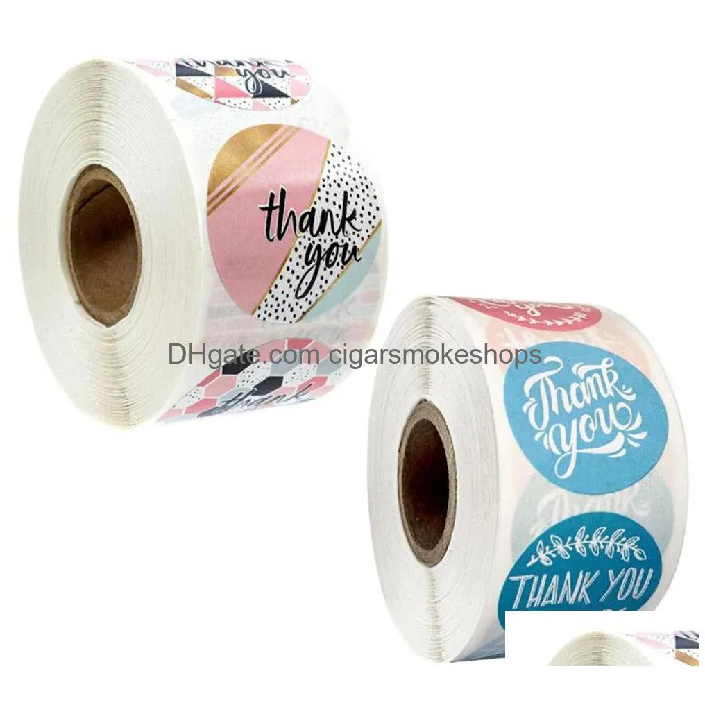 new festive gift sealing stickers 500pcs/roll thank you love design diary scrapbooking stickers festival birthday party gift labels