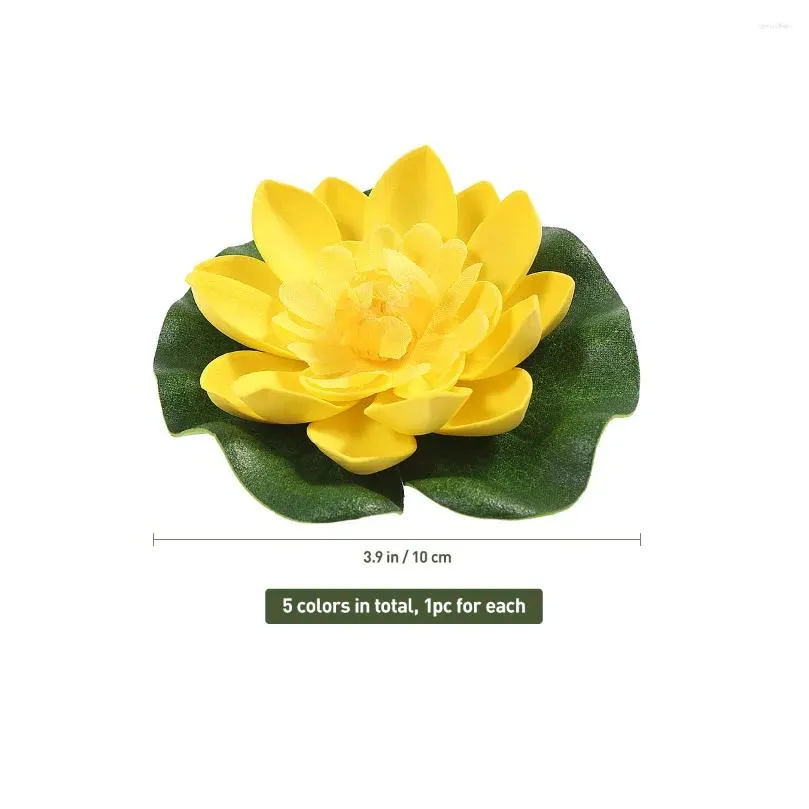decorative flowers vorcool 5pcs artificial floating water lily eva lotus flower pond decor 10cm red yellow blue pink light