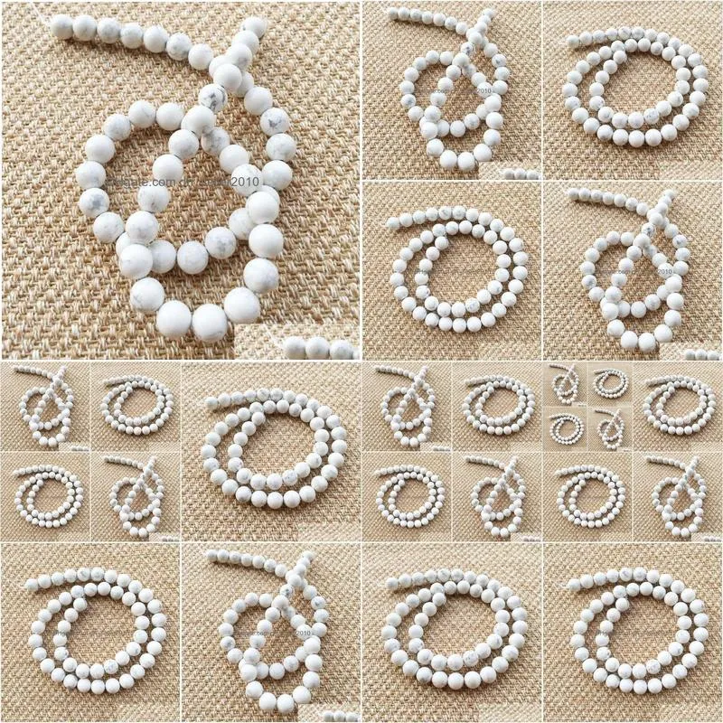 8mm natural stone white turquoise beads diy jewelry finding necklace earrings making