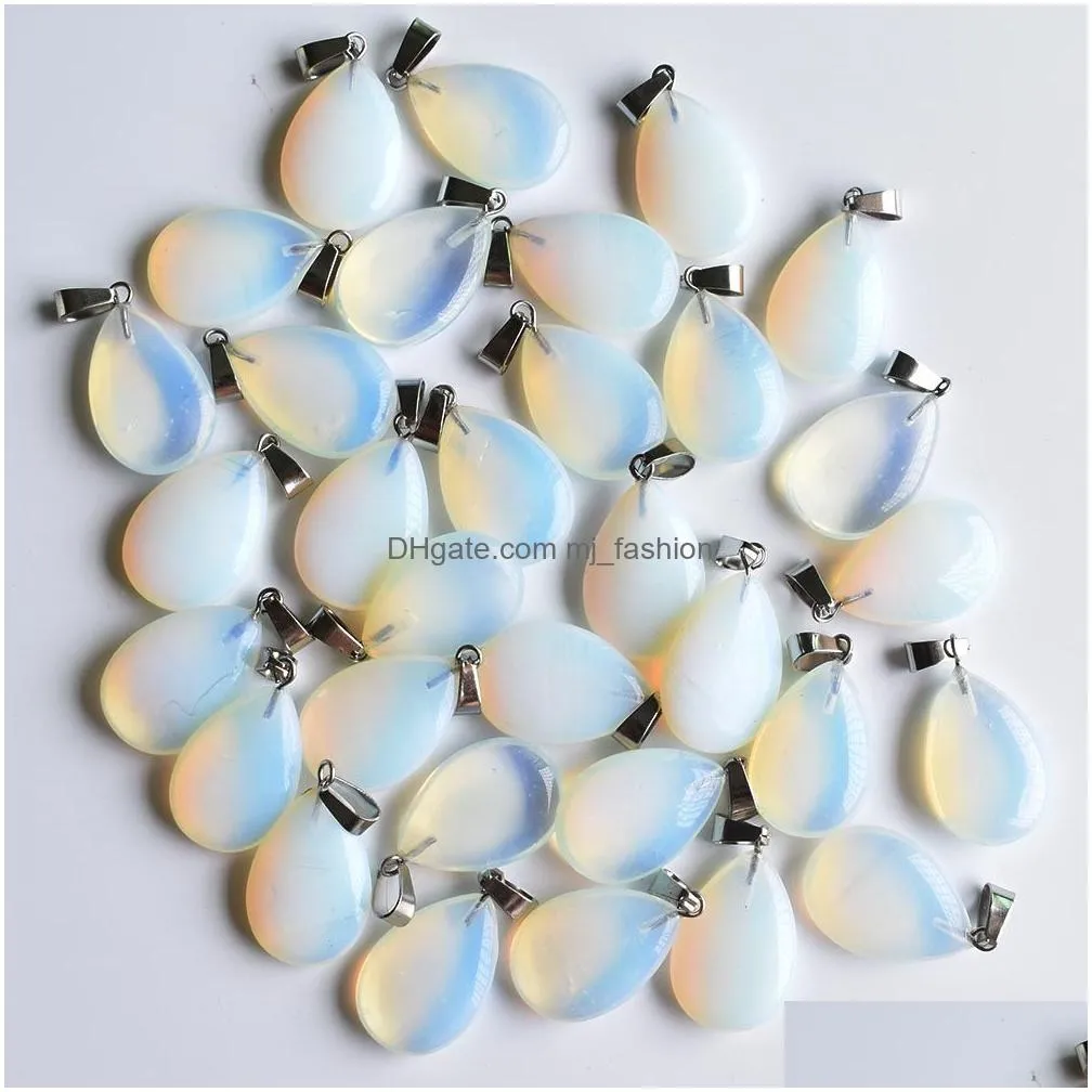 natural stone cross water drop heart opal healing pendants charms diy necklace jewelry accessories making