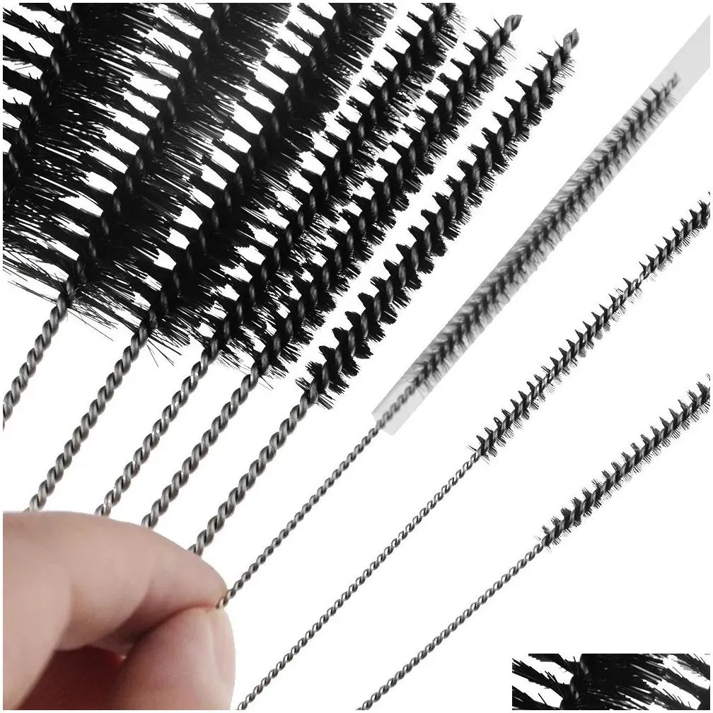 sublimation 10pcs nylon tube brushes straw set for drinking straws glasses keyboards jewelry cleaning brushes clean tools