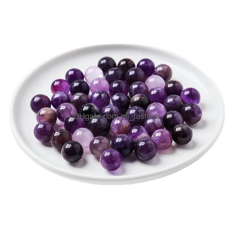 natural stone 15mm amethyst ball bead palm quartz mineral crystal tumbled gemstones hand piece home decoration accessories gift