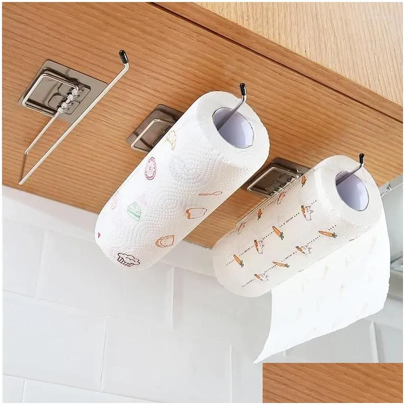 hooks kitchen bathroom toilet pape storage rack roll paper towel holder stand for