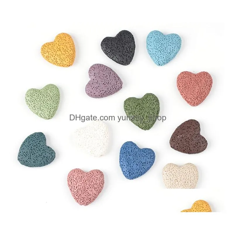 heart circle starfish natural lava rock stone beads diy essential oil diffuser pendants jewelry necklace earrings making