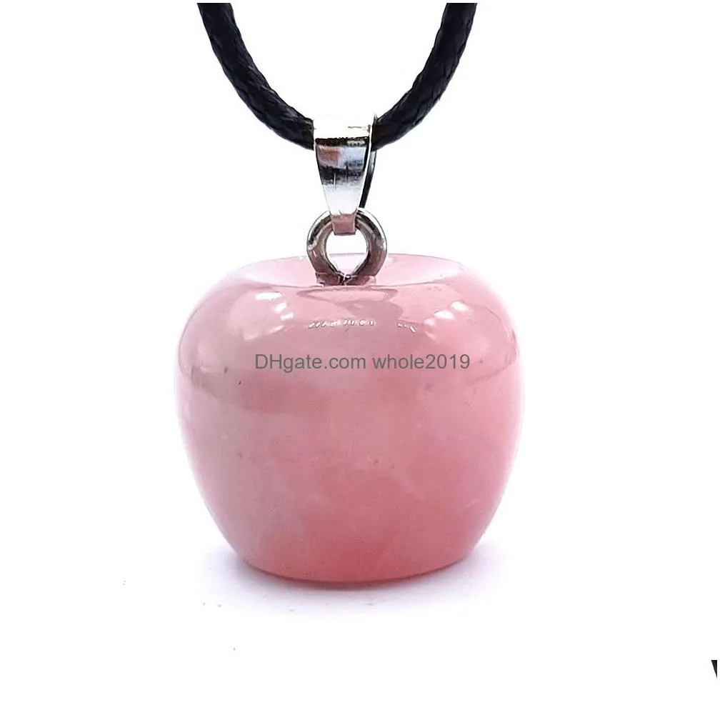 natural crystal stone 20mm  pendant necklace amethyst rose quartz christmas eve necklace for women girl gifty