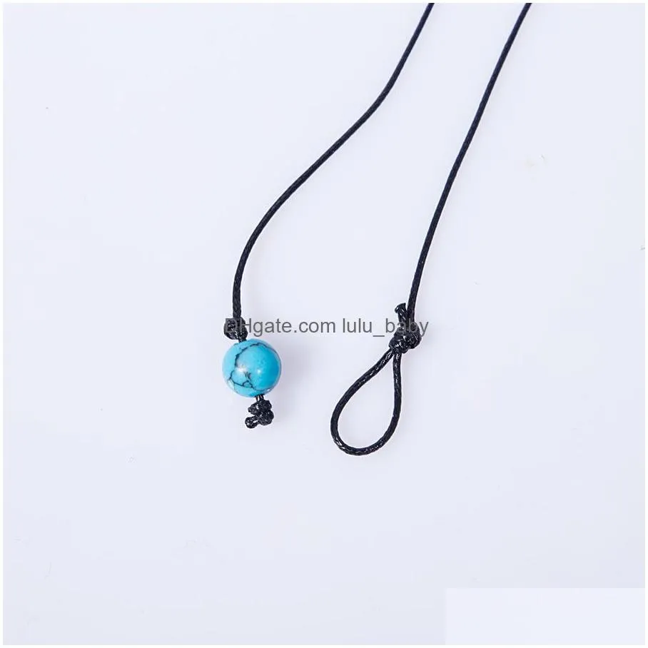 fashion pearl turquoise lava stone necklace volcanic rock aromatherapy essential oil diffuser necklace for women jewelry