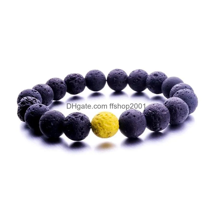 simple 10mm black lava stone bead bracelet aromatherapy essential oil diffuser bracelet for women men