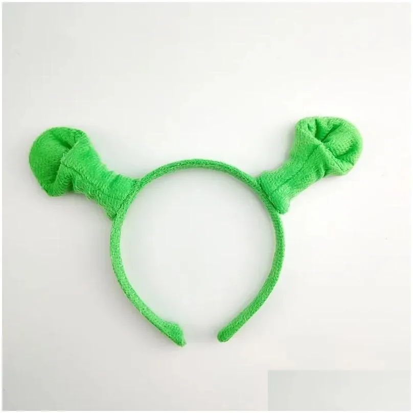 sublimation decoration halloween children adult show hair hoop shrek hairpin ears headband head circle party costume item masquerade party