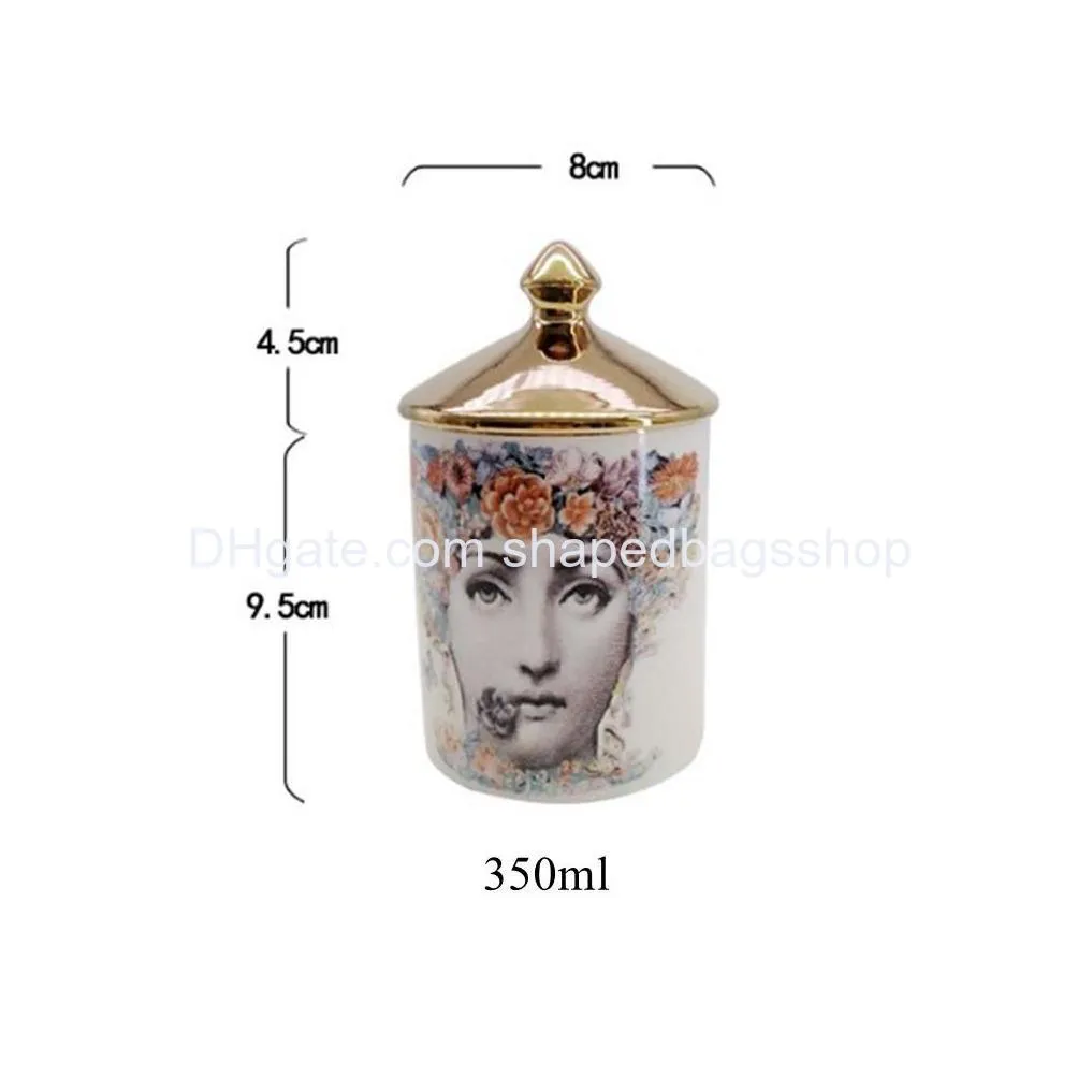 ceramic candle holders 14 9 5 8cm lady face jar diy empty candles holder beauty dressing brush pen box with lid ceramic storage ti225u