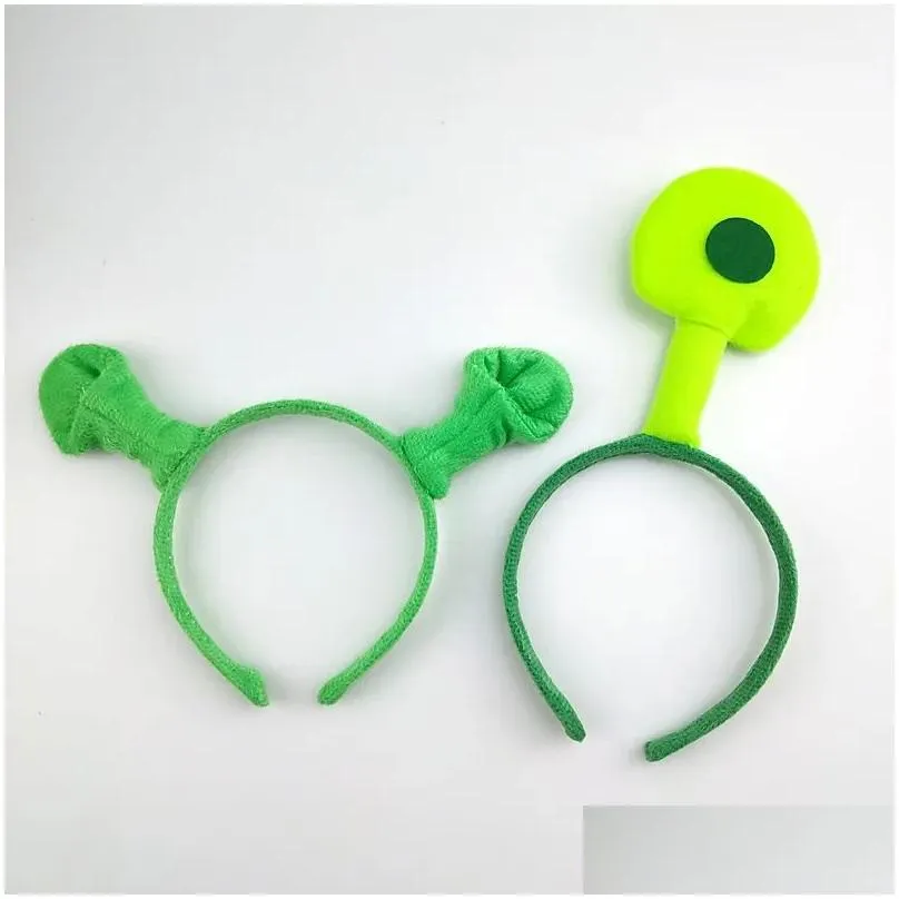 sublimation decoration halloween children adult show hair hoop shrek hairpin ears headband head circle party costume item masquerade party