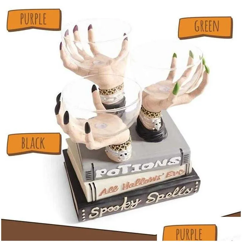 witch hands snack bowl stand resin desktop ornament halloween home party decoration drop y0827
