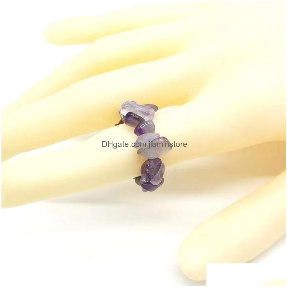 natural chip stone rings for women men turquois amethysts moonstone handmade wedding party finger ring