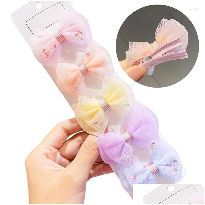 hair accessories sweet colorful bow clips chiffon ornament barrettes hairpin headband lace for kids girls