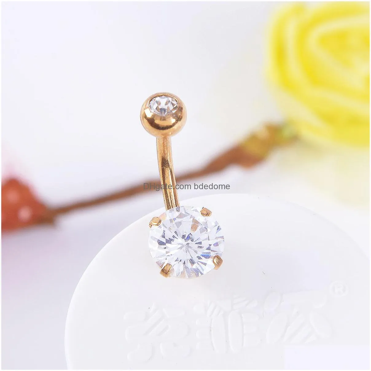 cute zircon crystal body jewelry stainless steel rhinestone navel bell button piercing rings for women gift black color