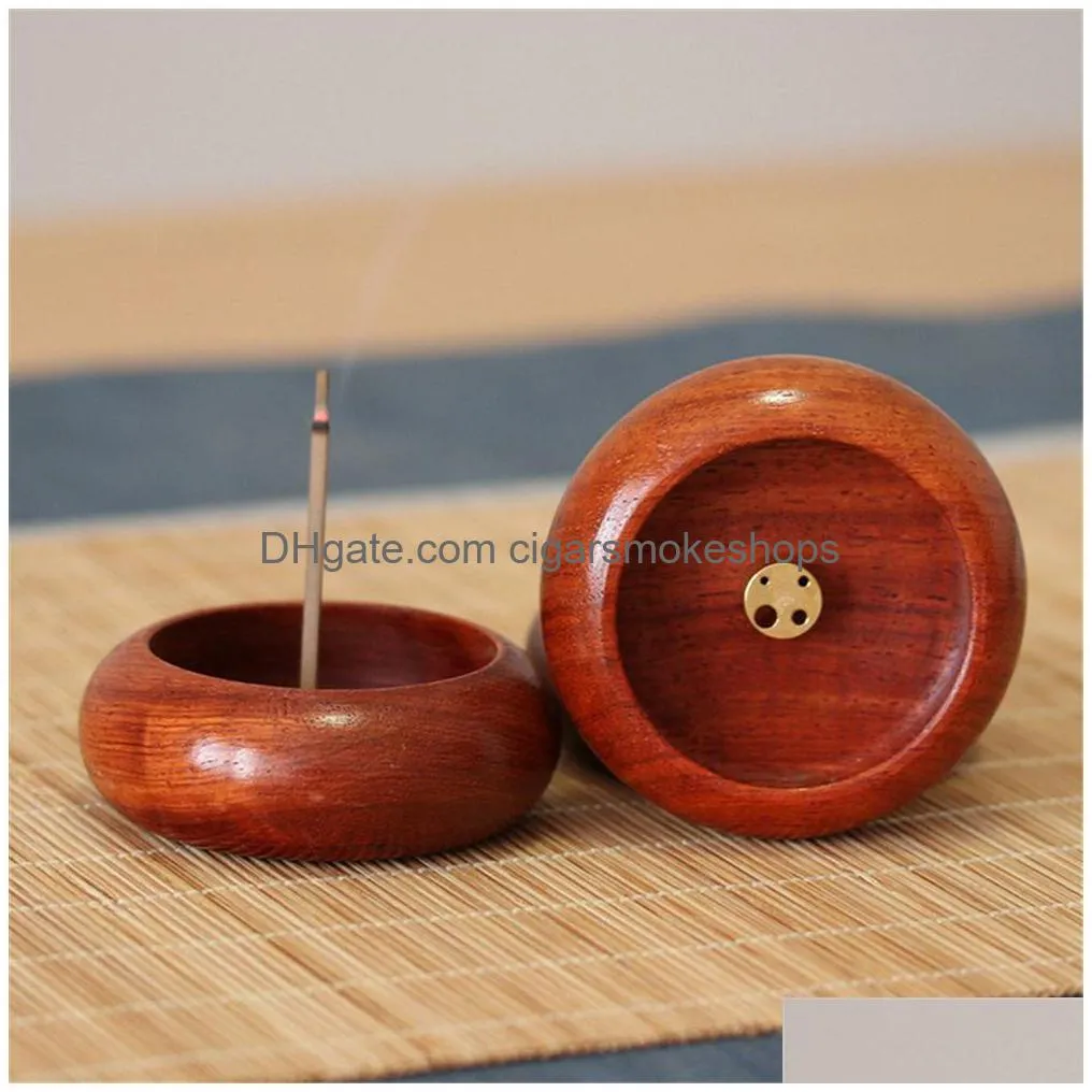 incense ash catcher retro incense burner stick holder mini bowl shape rosewood buddhist incenser home office decoration kdjk2303
