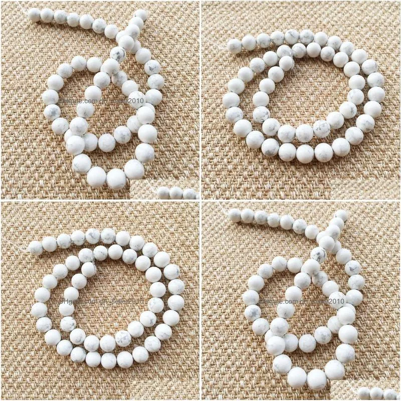 8mm natural stone white turquoise beads diy jewelry finding necklace earrings making
