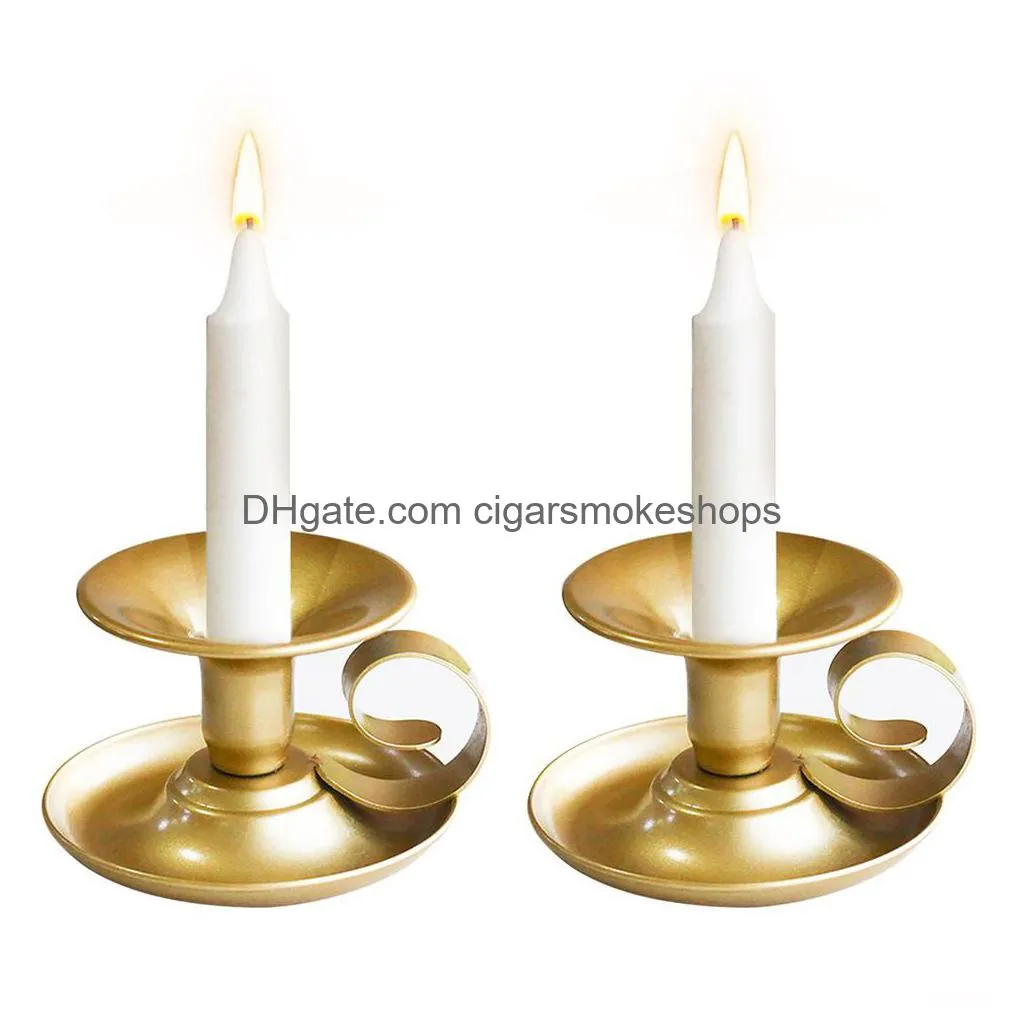 taper candle stick holder retro iron candlestick holders candlelight stand for party wedding christmas home decoration xbjk2301