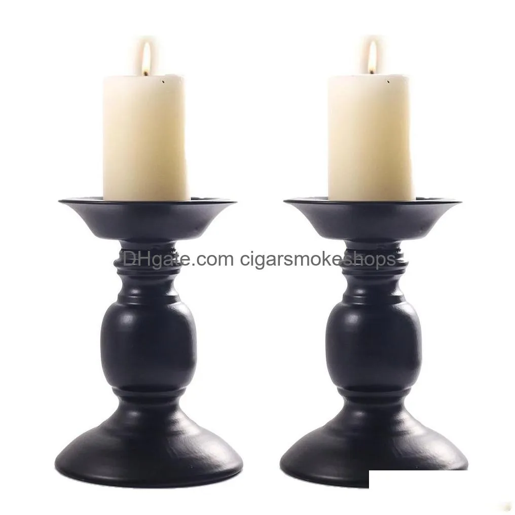 candlestick pillar candle holder metal candle stands decorative for halloween christmas weddings gold black kdjk2212