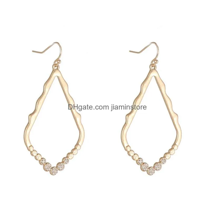 designer frame teardrop earrings for women fashion jewelry painting metal water drop hollow out earrings statement earrings