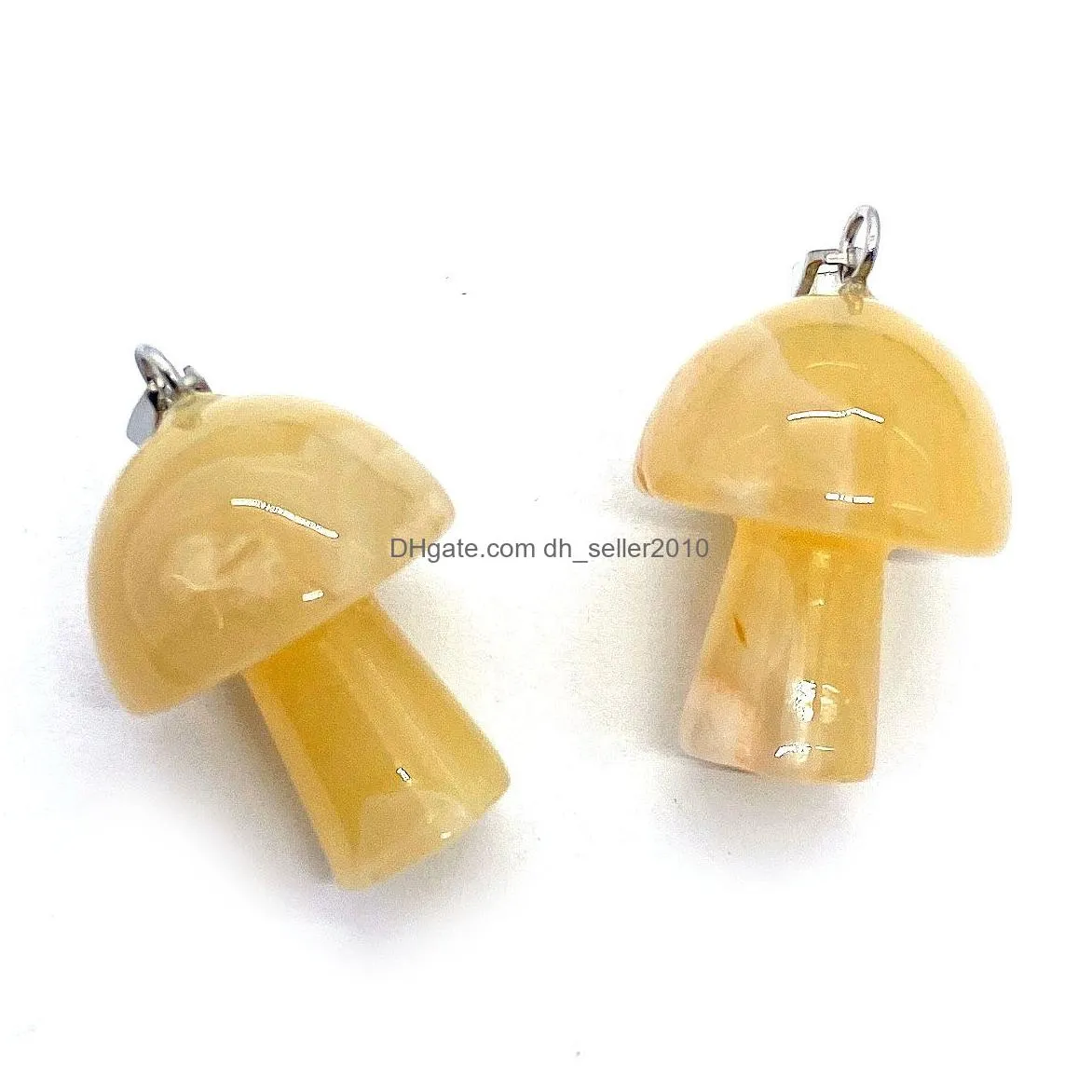 natural stone quartz crystal pendant charms tiger eye gold swan mushroom shape jewelry diy making necklace bracelet accessories