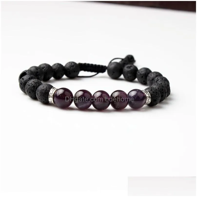 natural lava stone weave turquoise tiger eye bead bracelet diy volcano essential oil diffuser bracelet for women men jewelry