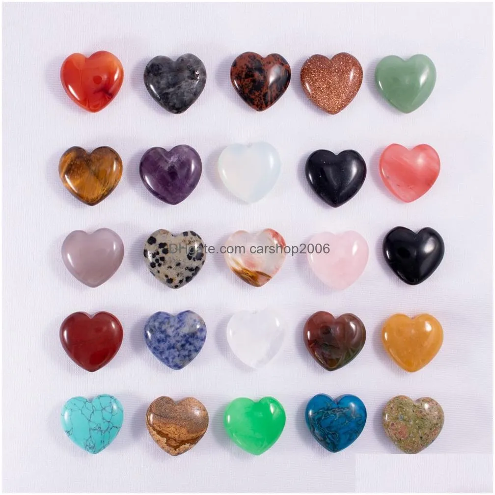 natural rock crystal stone ornaments carved 25x10mm heart chakra reiki healing quartz mineral tumbled gemstones hand home decor