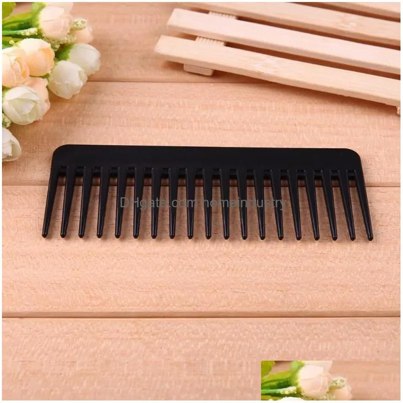 hair brushes black plastic wide teeth comb wavy hair styling detangling