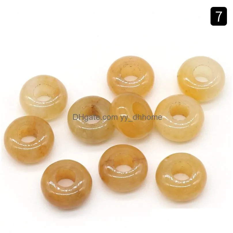 10mm natural stone macroporous beads rose quartz tigers eye crystal agate abacus bead diy necklace bacelet jewelry accessories