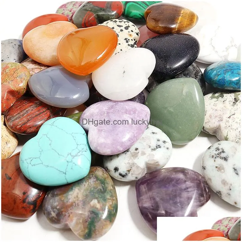 natural crystal stone ornaments carved 30x12mm heart chakra reiki healing quartz mineral tumbled gemstones hand home decor