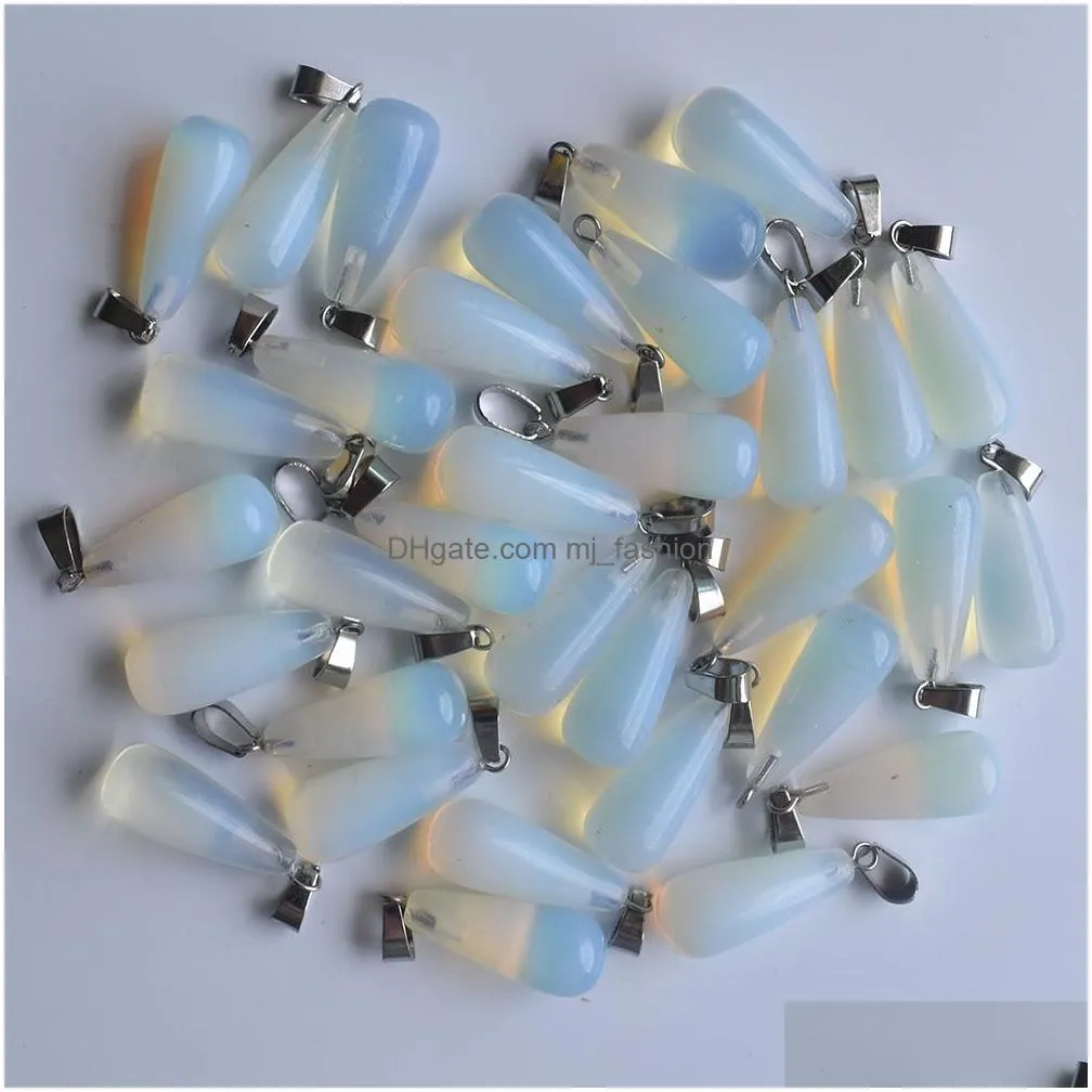 natural stone cross water drop heart opal healing pendants charms diy necklace jewelry accessories making