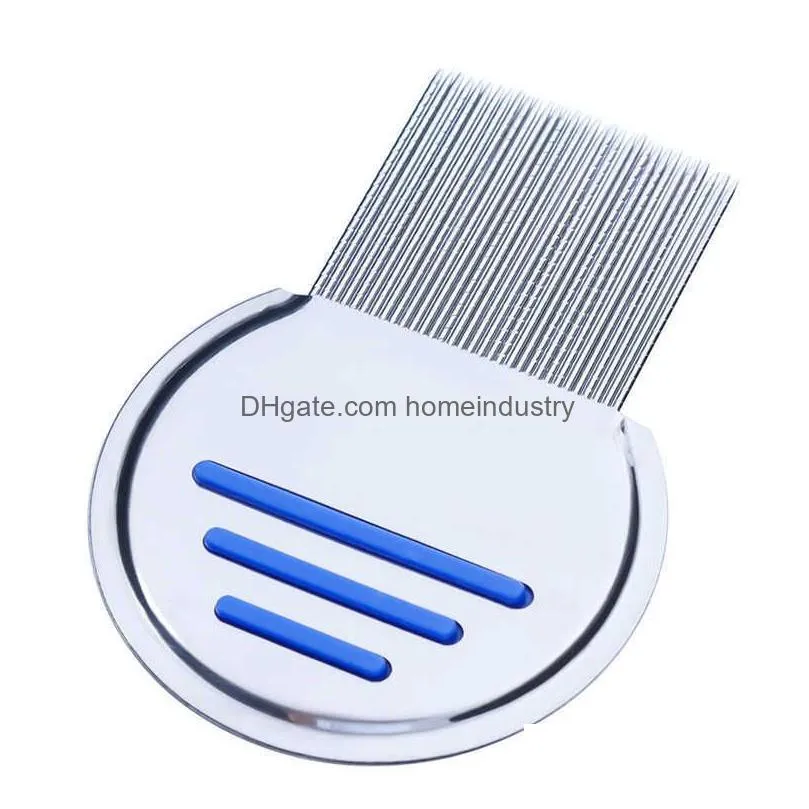 stainless steel terminator lice comb nit kids hair rid headlice super density teeth remove nits comb metal hair brushes hair