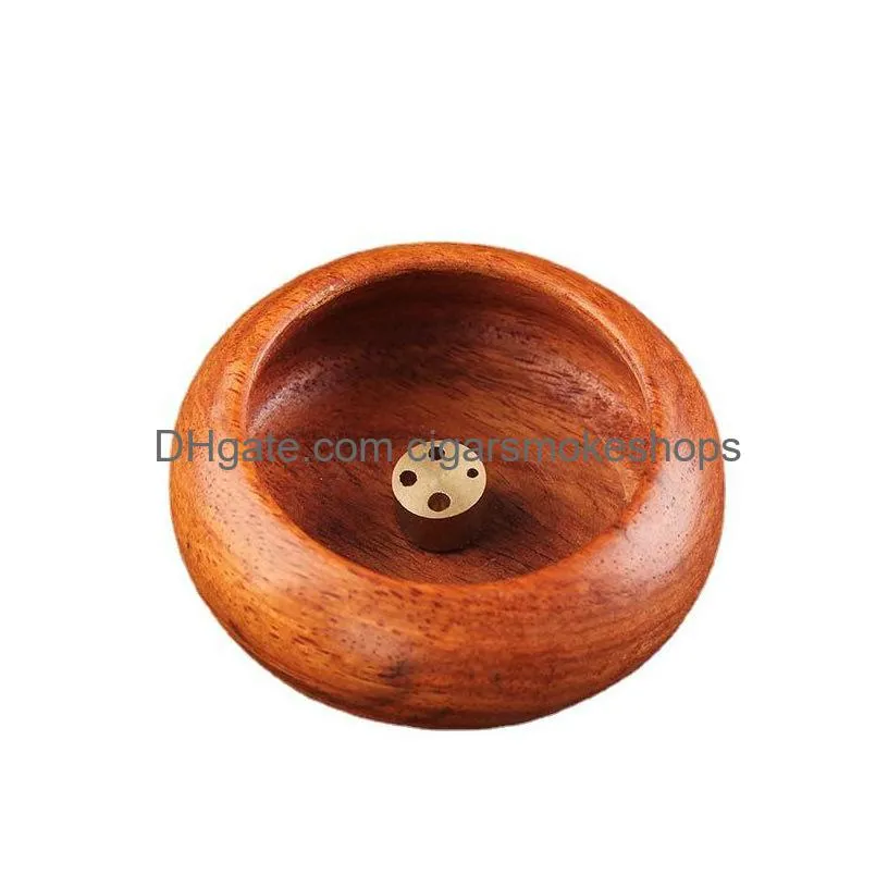 incense ash catcher retro incense burner stick holder mini bowl shape rosewood buddhist incenser home office decoration kdjk2303