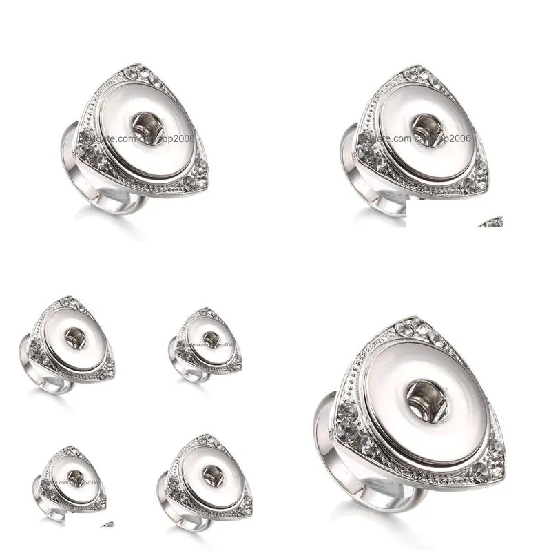 snap button jewelry rhinestone crystal 18mm snaps buttons rings diy adjustable ring