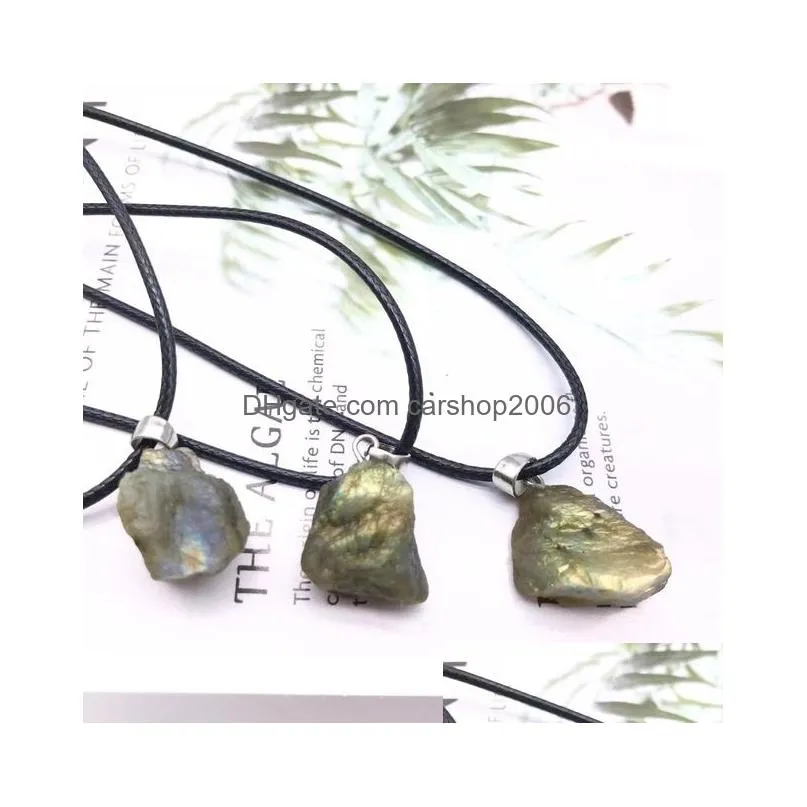 natural amethyst fluorite crystal pendant necklace energy stone healing meditation yoga gift wholesale