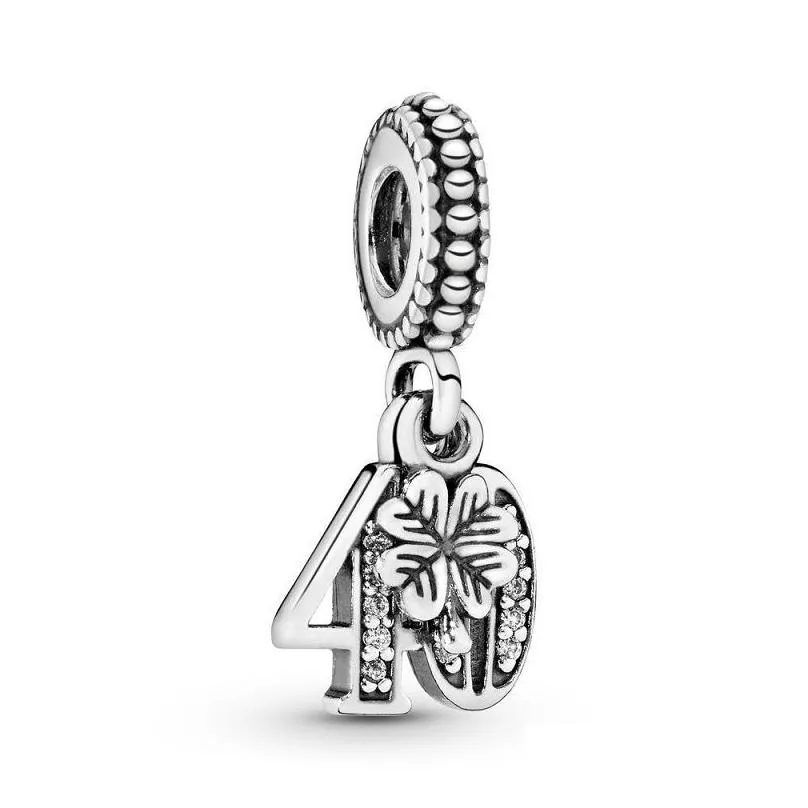 fit pandora charm bracelet european silver charms beads number age 18th diy21th 30th birthday 50 pendant diy snake chain for women bangle necklace