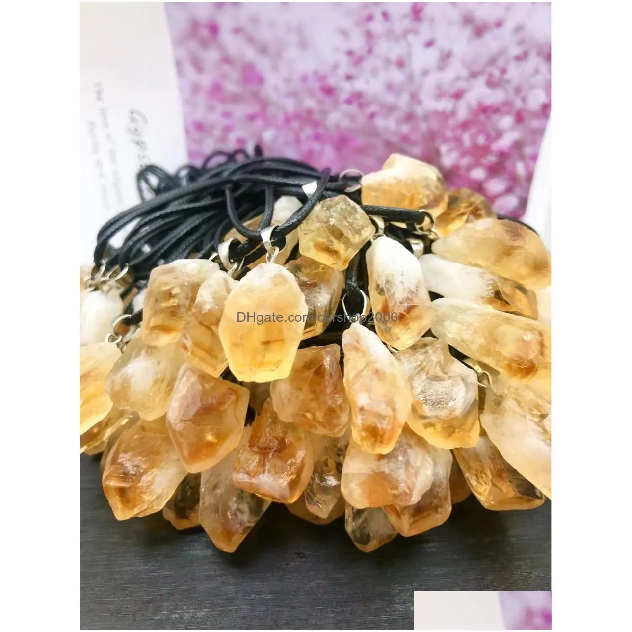 natural amethyst fluorite crystal pendant necklace energy stone healing meditation yoga gift wholesale