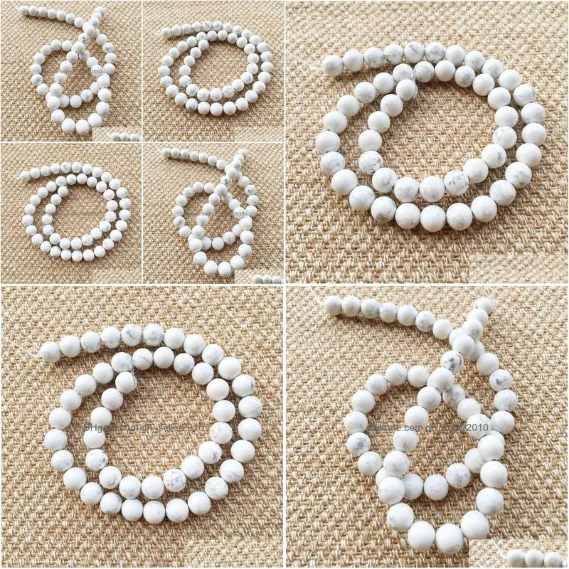 8mm natural stone white turquoise beads diy jewelry finding necklace earrings making