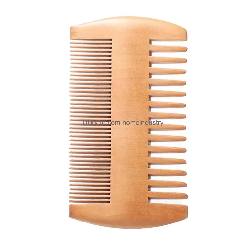 pocket wooden beard comb double sides super narrow thick wood combs pente madeira lice pet hair tool