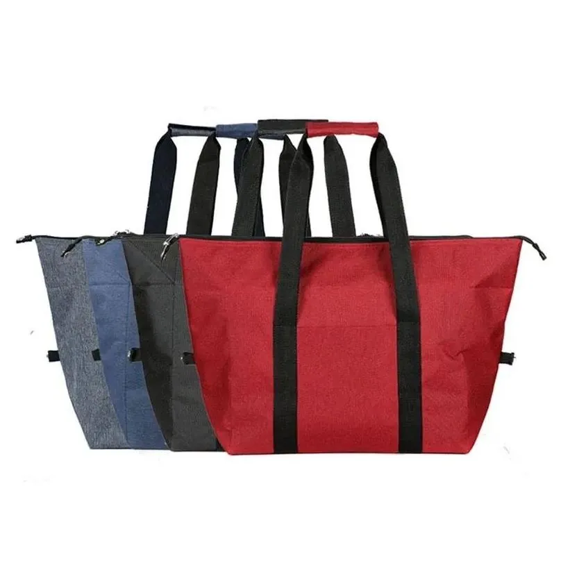 folding cooler bag large capacity ice pack outdoor portable aluminum foil -keeping picnic bag multifunctional shopping bag